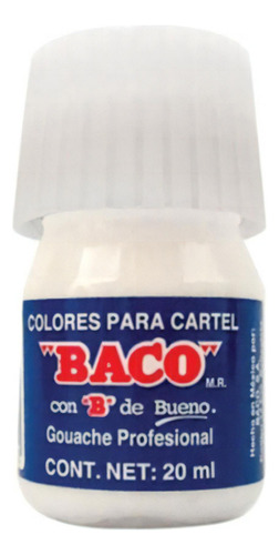 Pintura Baco P/cartel 20ml Blanco P/tintas C/10 Piezas P /v