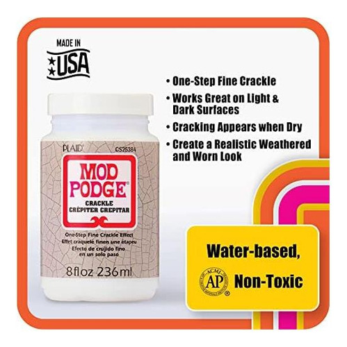 Mod Podge Un-step Crackle Medium, 8 Fl Oz Sellador Acrílico