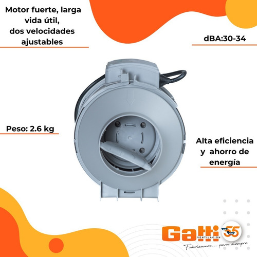 Imagen 7 de 10 de Extractor Tubular Para Conductos De 6 Pulgadas 15 Cm 2 Vel.