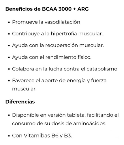 Bcaa 3000 + Arginina 120 Tabletas Leander Nutrition
