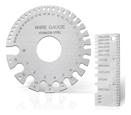 2 Medidores De Calibre De Alambre Y  Espesor De Hoja Metal