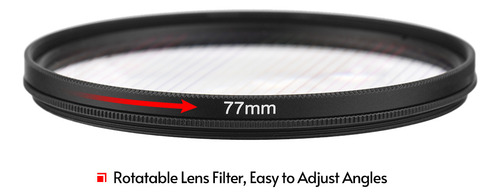 Filtro De Lente Anamórfica Streak De 77 Mm Para Cámaras Réfl
