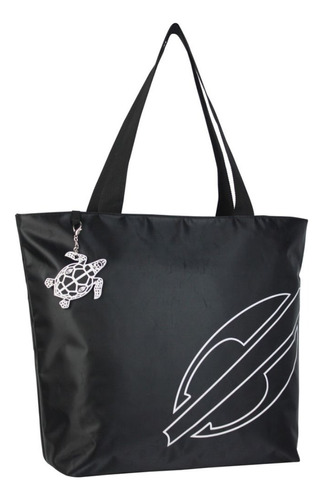 Bolsa De Praia Em Poliéster Mormaii 20l Mor-0289 Acambamento Dos Ferragens Níquel Cor Preto Correia De Ombro Preto Desenho Do Tecido Preto Com Logo