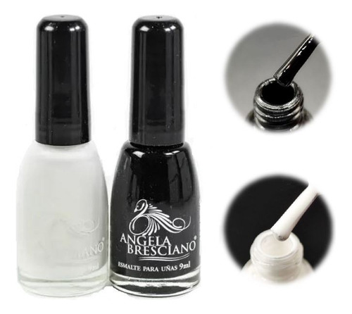 Angela Bresciano Smalte Para Stamping 9ml Blanco Y Negro