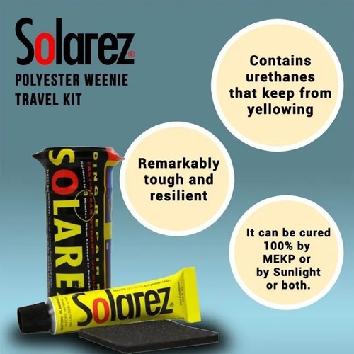 Imagen 2 de 6 de Solarez Kit Reparación Resina Polyester Weenie Travel Kit