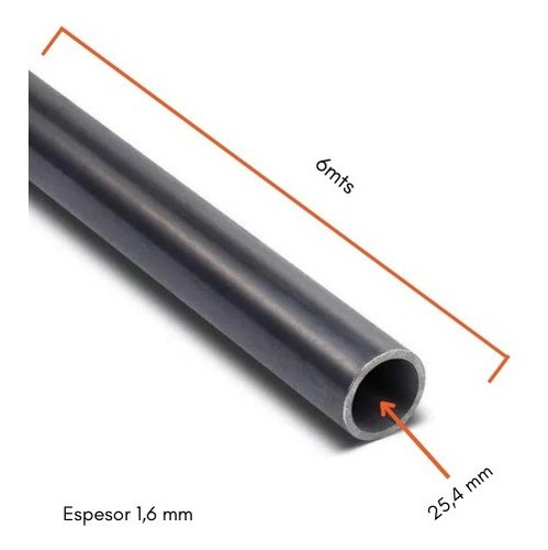 Acindar Caño Estructural Redondo Ø 1 (25,4 Mm) X 1,6mm 6 Mts