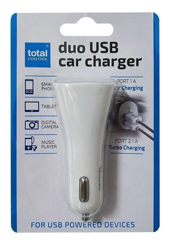 Cargador Celulares 12v Doble Usb Auto 2a + Cable Colores