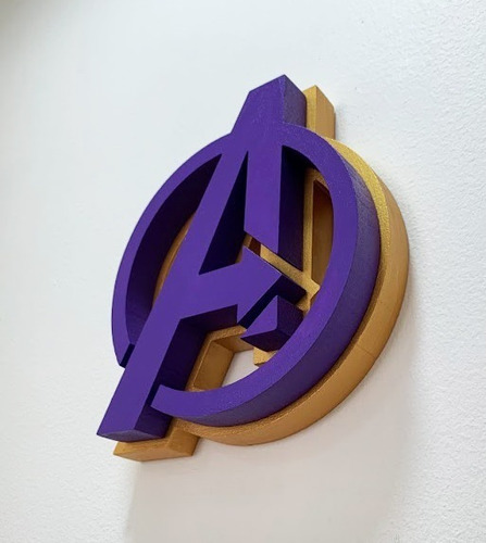 Avengers Logo Volumétrico Decorativo 