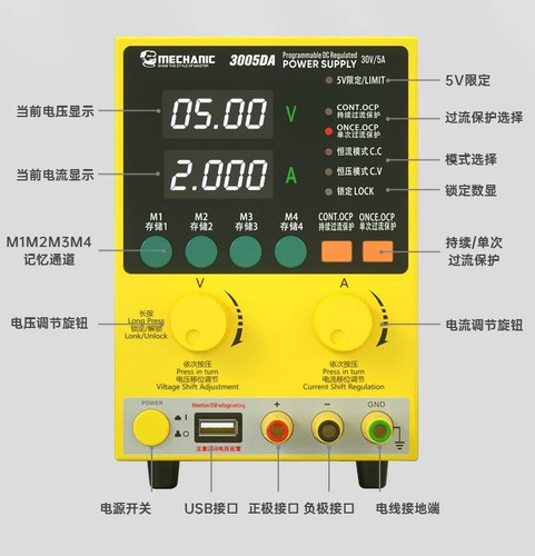 Fuente De Voltaje Mechanic 3005da Regulable, Programable.