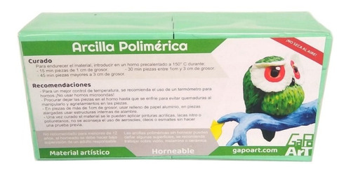 Arcilla Polimérica Gapoart 500 Gramos Color Esmeralda Claro