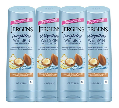 Jergens Wet Skin Moisturizer Hidratante Corporal 4 Pack Msi