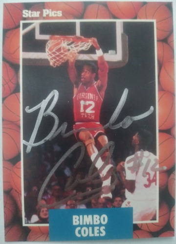 Bimbo Coles Signed Basketball Card