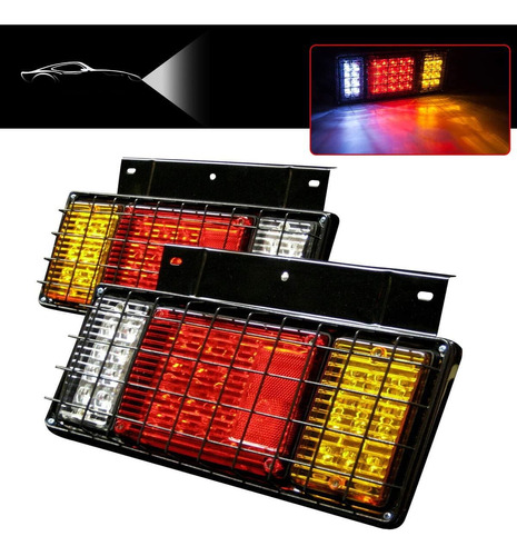 Kit De 2 Luces Traseras De Remolque De 40 Luces Led Con Prot