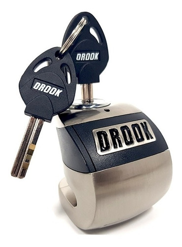 Imagen 3 de 7 de Candado Moto Traba Disco Drook Con Alarma Motoscba