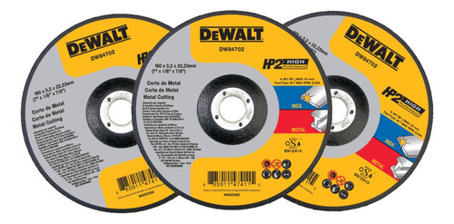 Disco Corte De Metal 7'' Hp2 Dewalt Dw84702 - 3 Pzas
