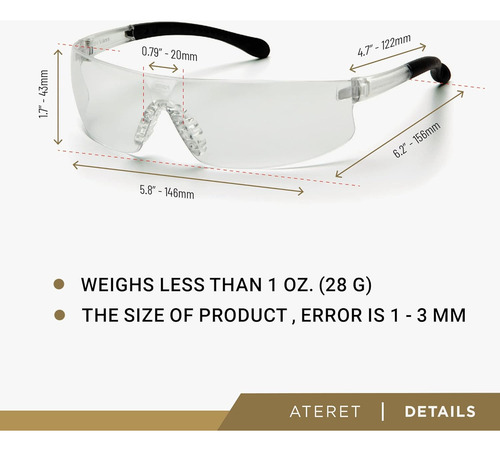 Gafas De Seguridad Policarbonato Tpr Con Antideslizante