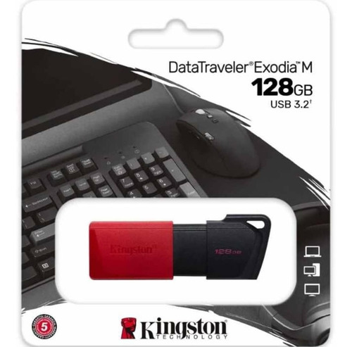 Imagen 3 de 5 de Pendrive Kingston Exodia 128gb Usb 3.2 Original