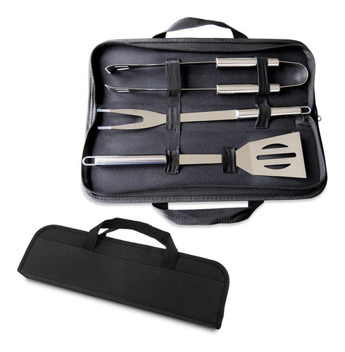 Set Bbq Stanton 3 Utensilios Metalicos + Estuche  Parrillas