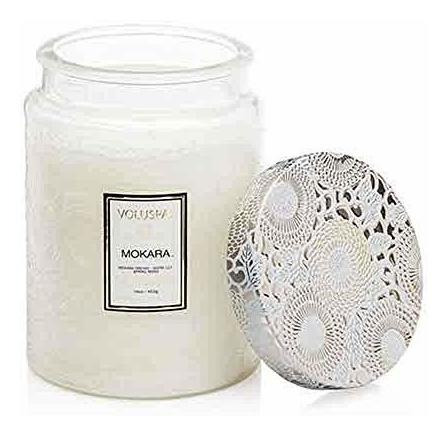 Velas  Voluspa Mokara - Vela Grande Con Frasco De Vidrio En 