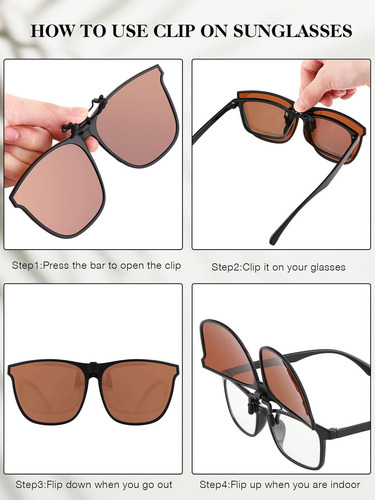 2pcs Gafas De Sol Polarizadas Con Clip Sobre Gafas Graduadas