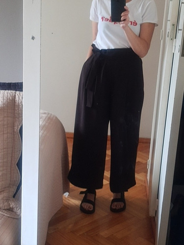 Pantalón Zara Negro Paper Bag Talle Xs Impecable