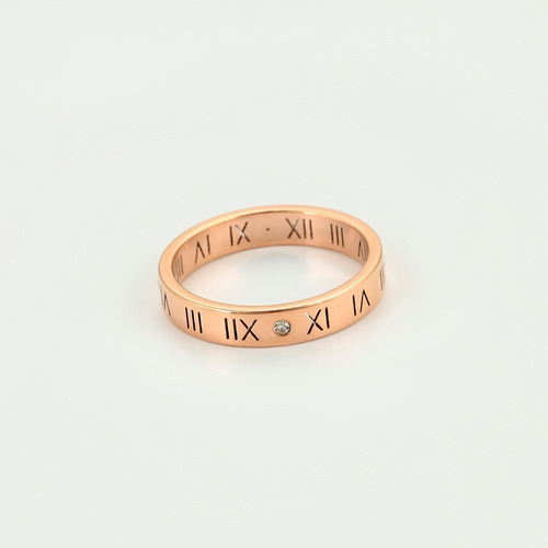 Imagen 4 de 7 de Fino Anillo Bulgari Números Romanos Oro Rosa 14k Lam+estuche