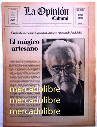 Muestra Raul Soldi 1976 Exposicion La Opinion Cultural