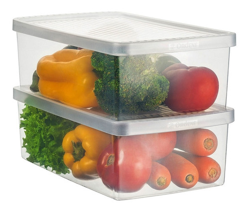 Caja Organizadora Plástico X2 Tapa Ventilada Frutas Sanremo