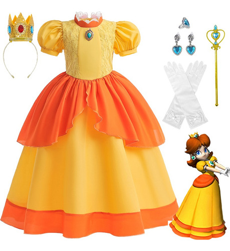 Disfraz De Princesa Peaches Y Rosalina Daisy Super Brothers Para Niña Fiesta De Cumpleaños Halloween Carnaval Navidad Vestidos