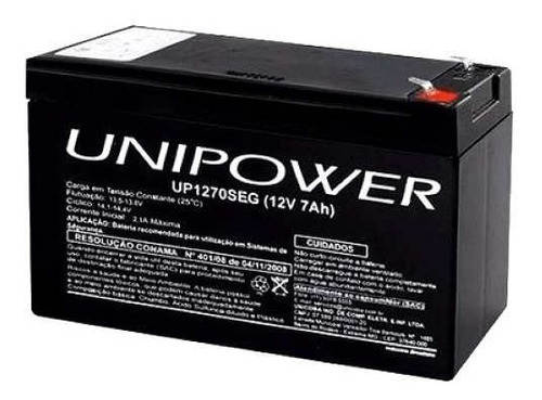 Bateria Unipower Selada 12v 7ah Up1270seg Alarme Nobreaks/up