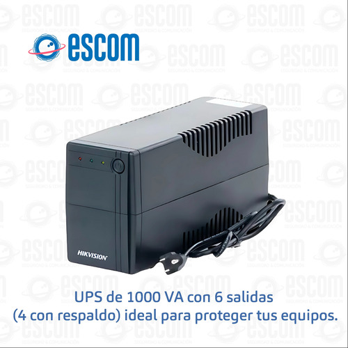 Hikvision Ups De 1000 Va 600 W Protección Contra Sobrecarga