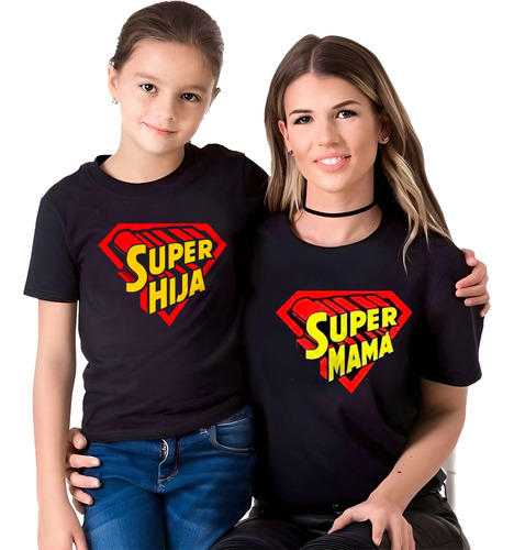 Polera  Mama E Hijo Super Mamá Y Hija  Familia Grafimax