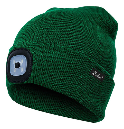 Gorro Tejido Con Luz Led Unisex Verde Talla Única