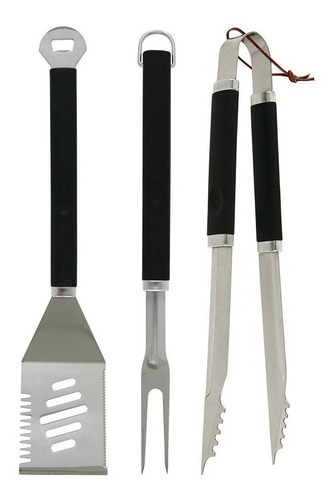 Juego De Utensilios Para Asador Y Parilla 3 Piezas De Acero