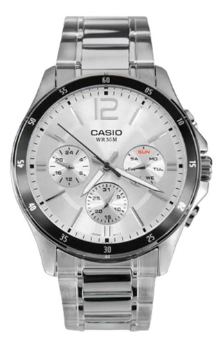 Reloj Casio Malla Acero Inoxidable Analogico Mtp-1374d-7avdf