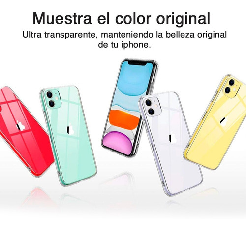 Imagen 6 de 10 de Estuche iPhone 11 - 11 Pro Carcasa Silicona Transparente