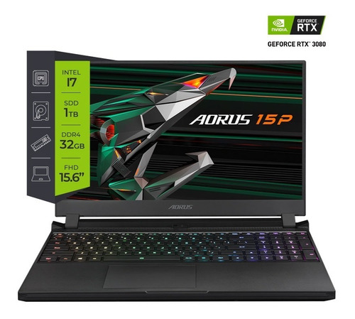 Notebook Gigabyte Aorus 15p I7 Rtx3080p 32gb Ssd 1tb W10 Vnx