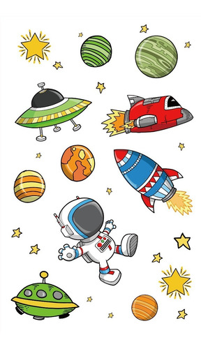 Imagen 10 de 10 de Tatuajes Temporales Tattoo Espacio Astronauta X10 Souvenir
