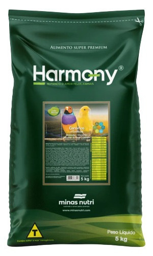 Harmony Birds Canários E Exóticos Natural 5kg- Minas Nutri