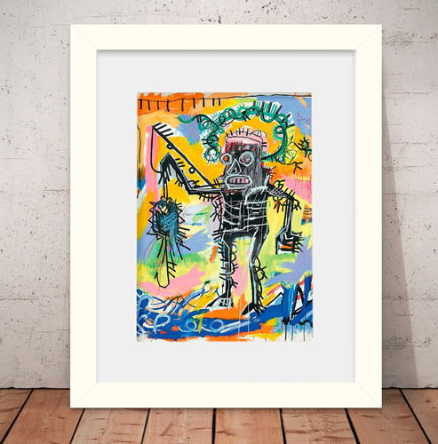 Quadro Decorativo Basquiat 56x46cm Vidro + Paspatur W0257