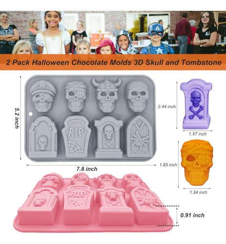 Molde Para Chocolate De Halloween, Silicona, 2 Unidades, Cav