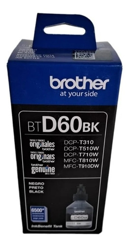 Botella De Tinta Brother Btd60 Negro T310 T510 T710 Original