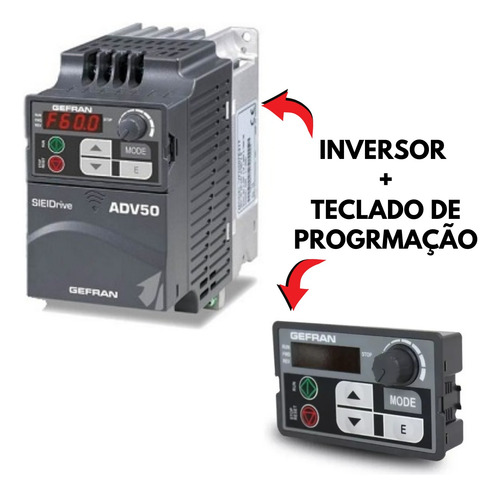 Inversor De Frequência Gefran Adv50 380/480v 0,5cv + Teclado