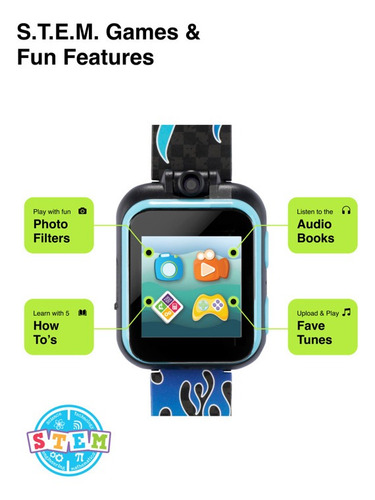 Smartwatch Para Niños Con Audifonos, Flaming Blue