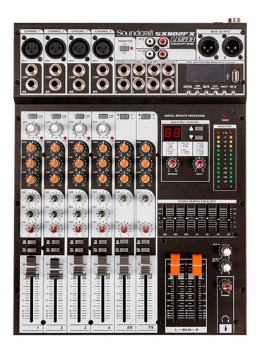 Mixer Analógico Sx802fx -8 Canais C/ Usb - Soundcraft