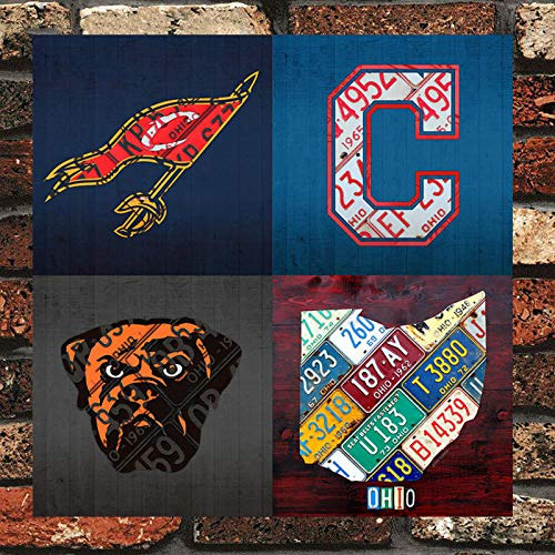 Señal De Pared De Metal Retro De Cleveland Sports Fan,...