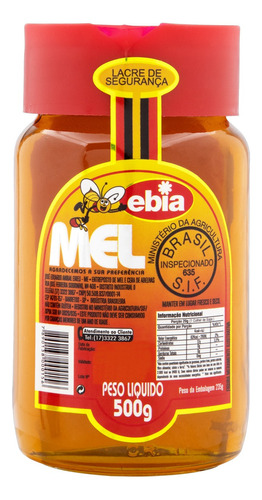 Mel líquido Ebia sem glúten 500 g 