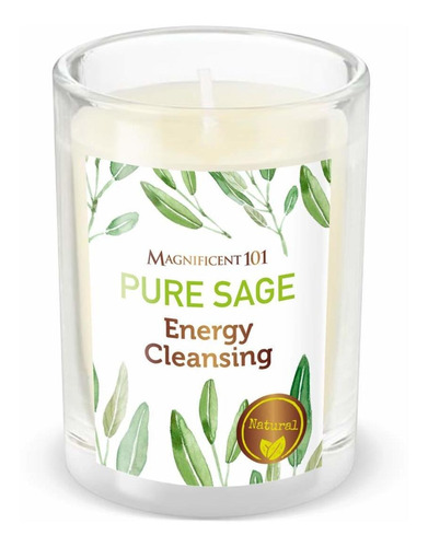 Magnificent 101 Pure Sage Smudge Candle Para Limpieza De Ene