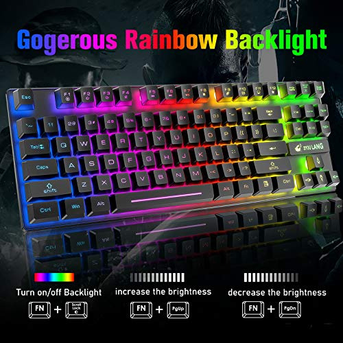 Combo De Teclado Y Mouse Inalámbricos Para Juegos Con 87 Tec