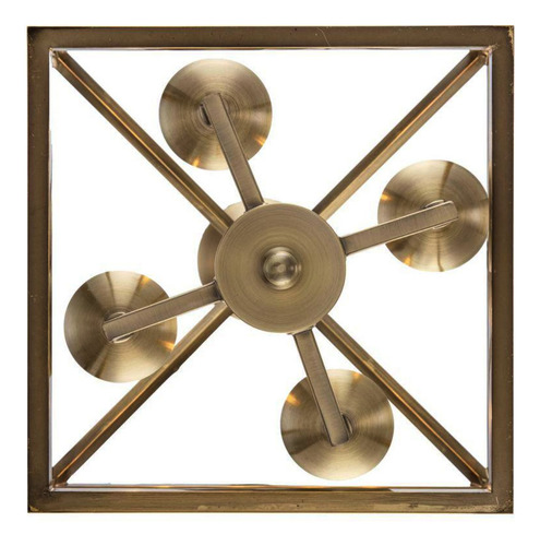Lampara De Techo Colgante Rustico De Laton 4 Luces 12'' Estructura Dorado